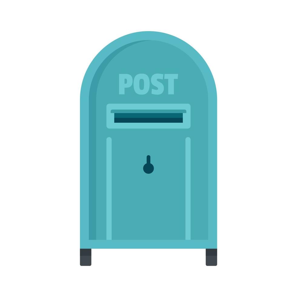 Street post box icon, flat style vector