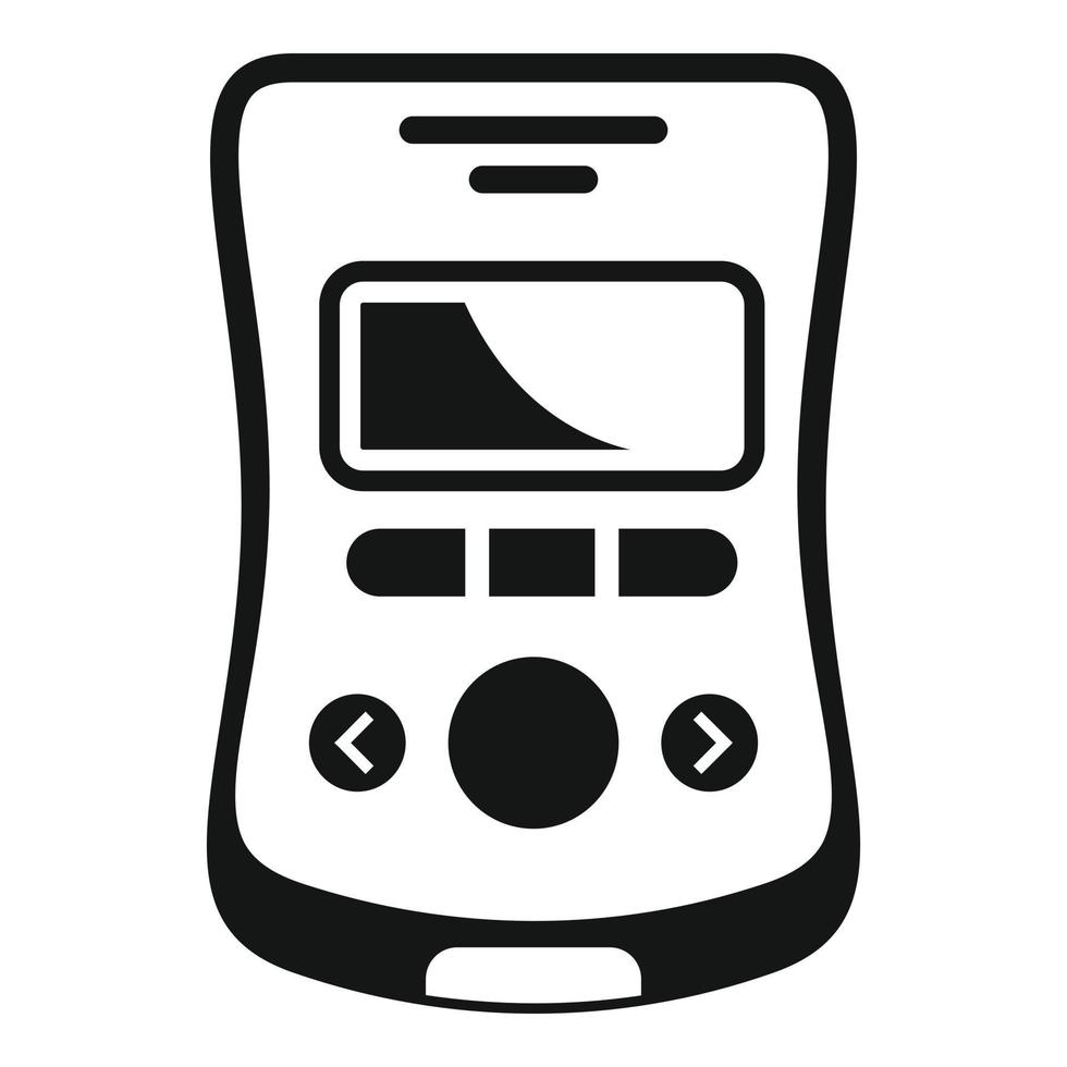 icono de glucómetro de diabetes, estilo simple vector