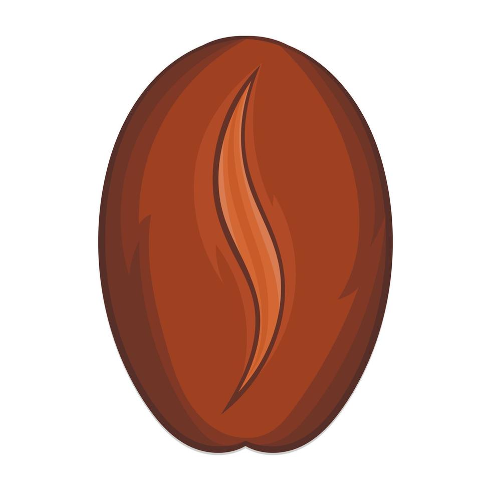 Coffee bean icon in cartoon style vector