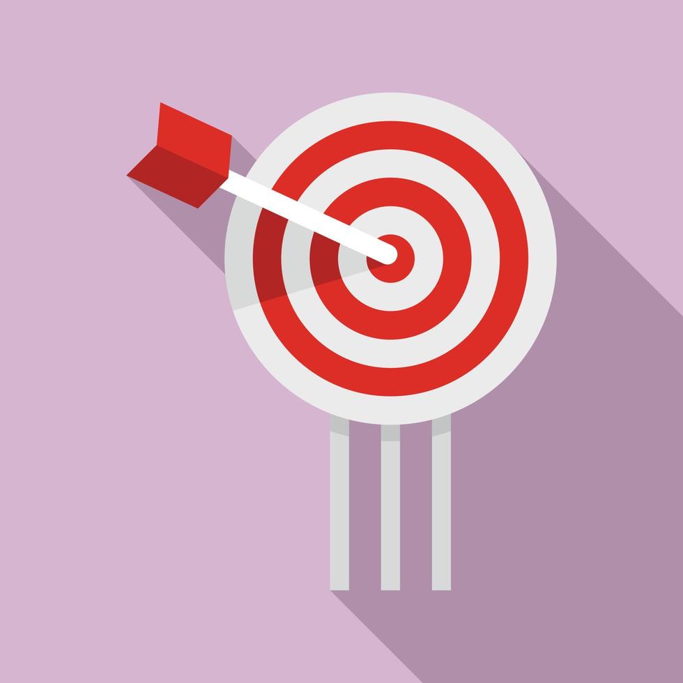 Video game arch target icon, flat style vector