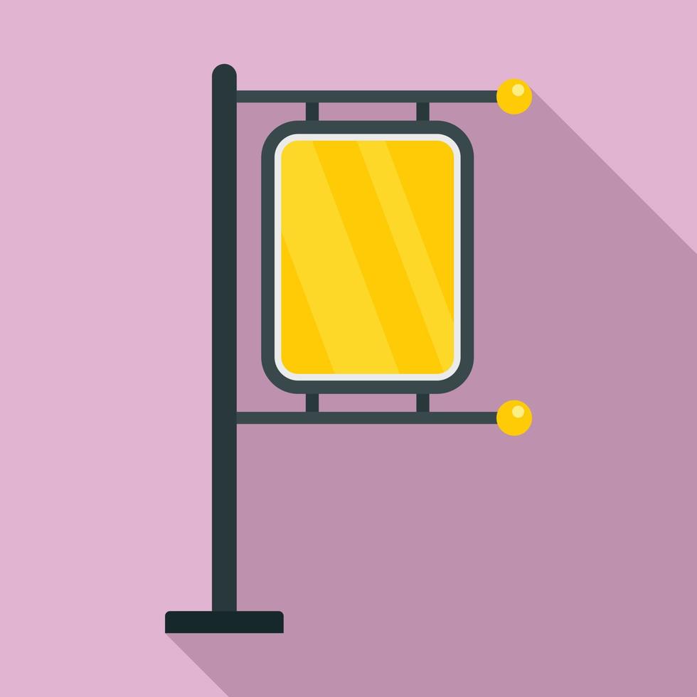 Pillar city light icon, flat style vector