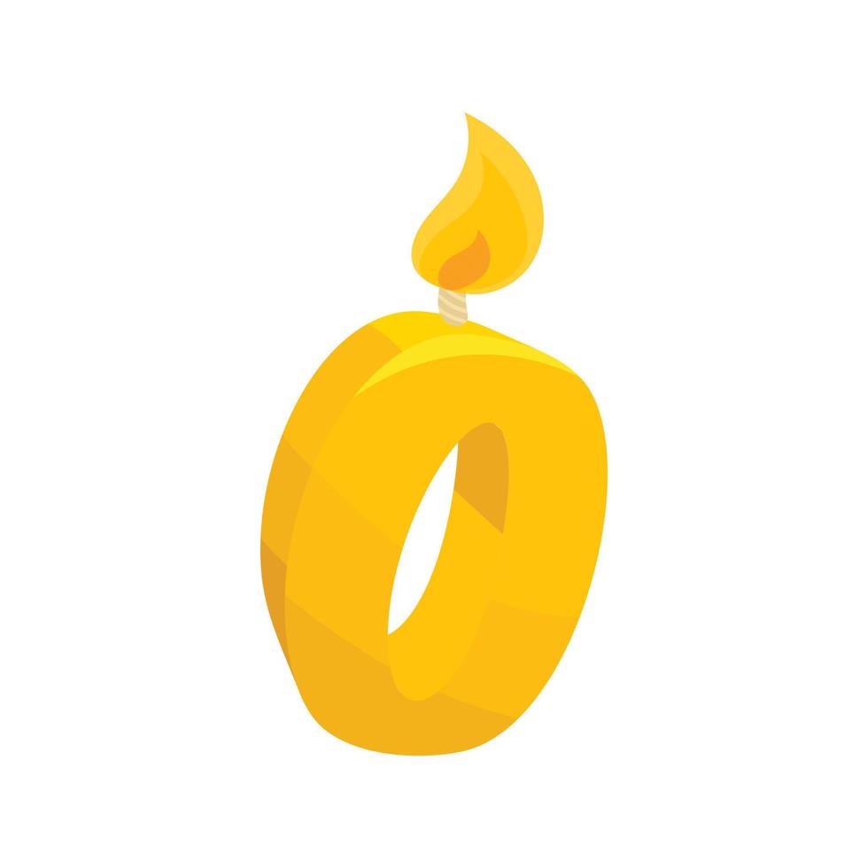 Birthday cake candle number zero icon vector