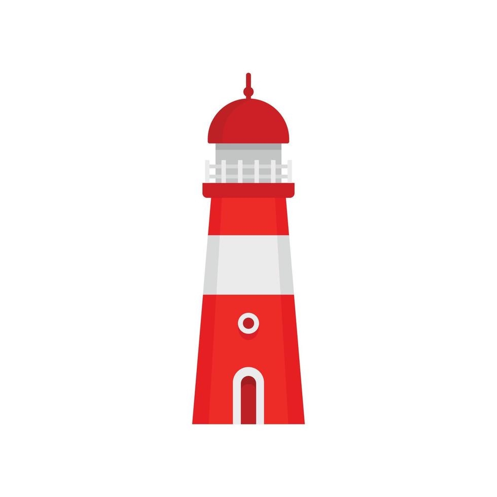 Ocean lighthouse icon, flat style vector
