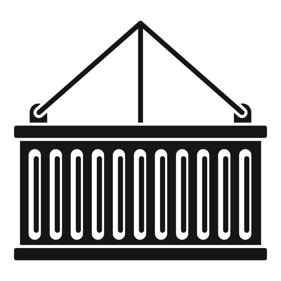 Container box icon, simple style vector