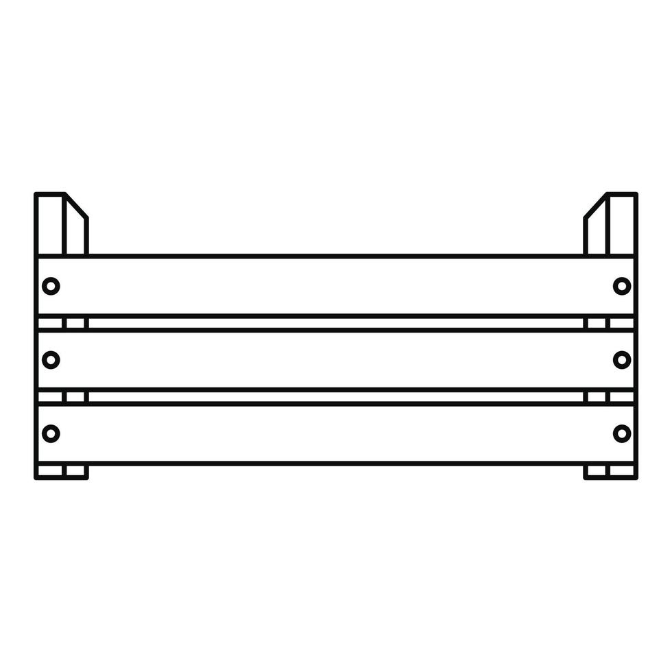 icono de caja de madera, estilo de esquema vector