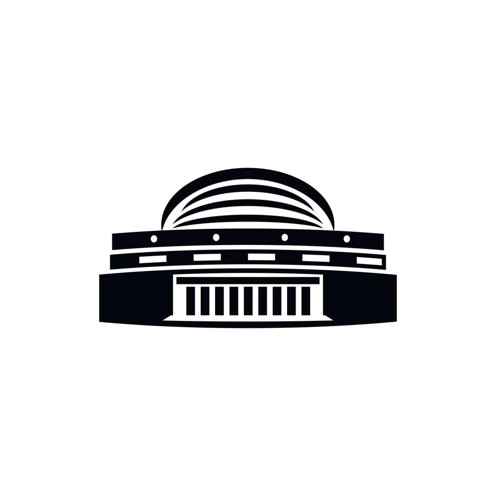 Building with a round roof icon, simple style vector