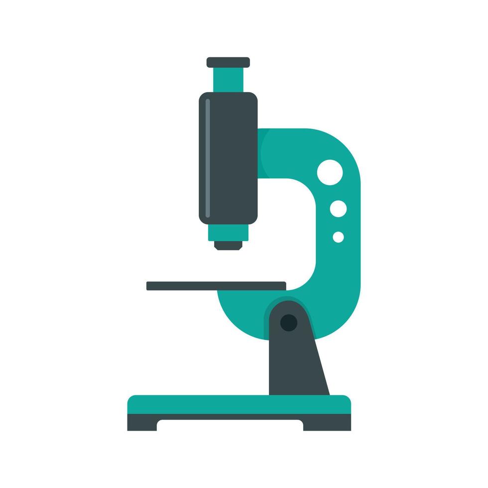 Science microscope icon, flat style vector