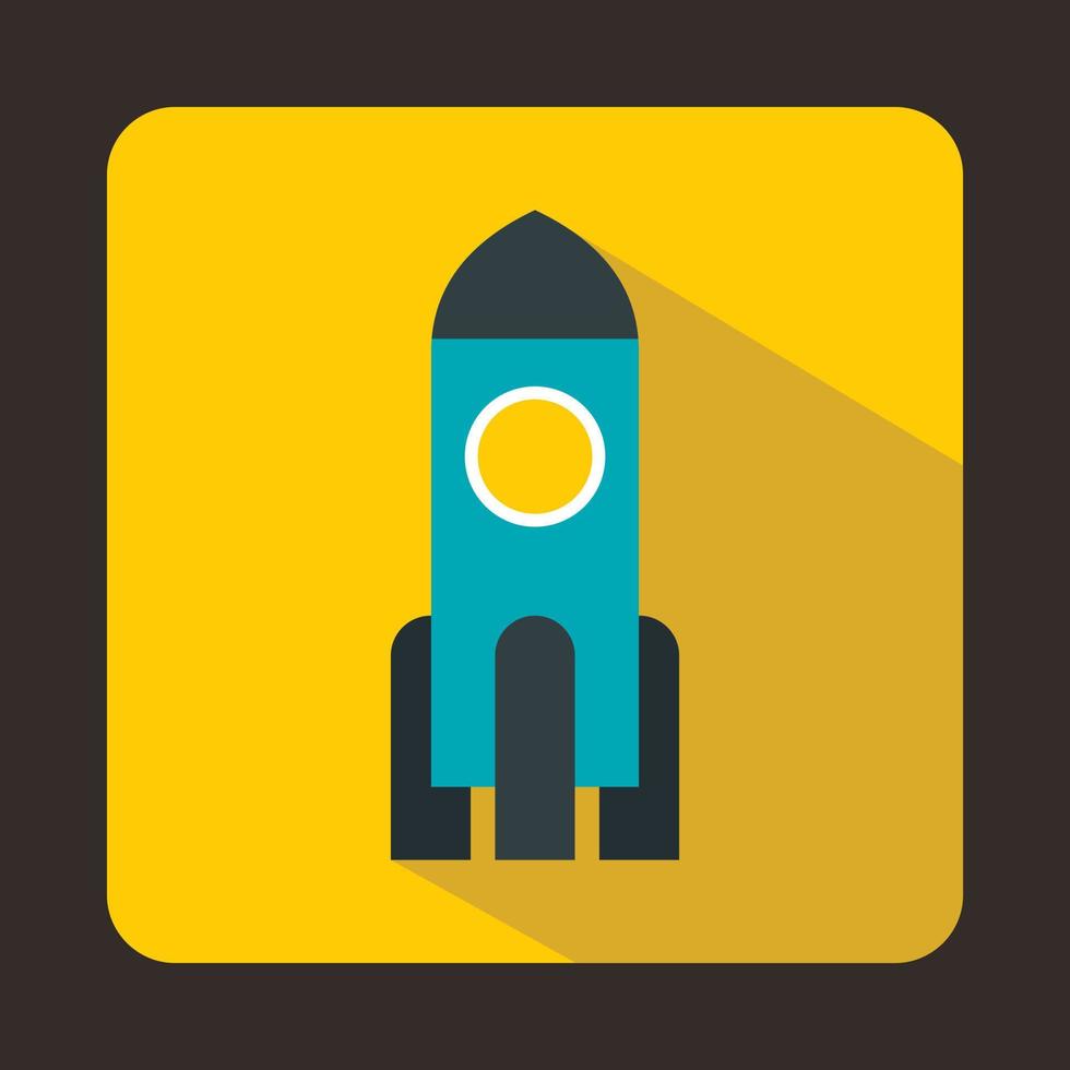 Rocket icon, flat style vector