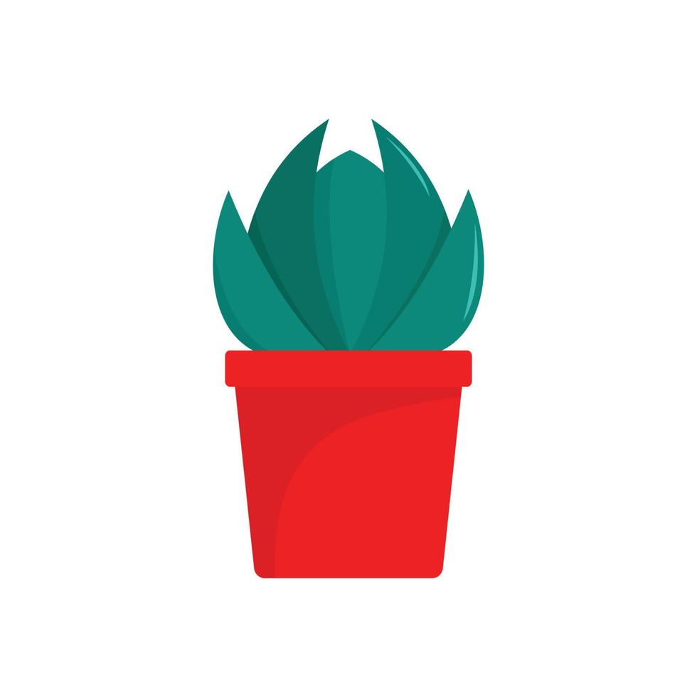 icono de maceta de cactus de casa, estilo plano vector