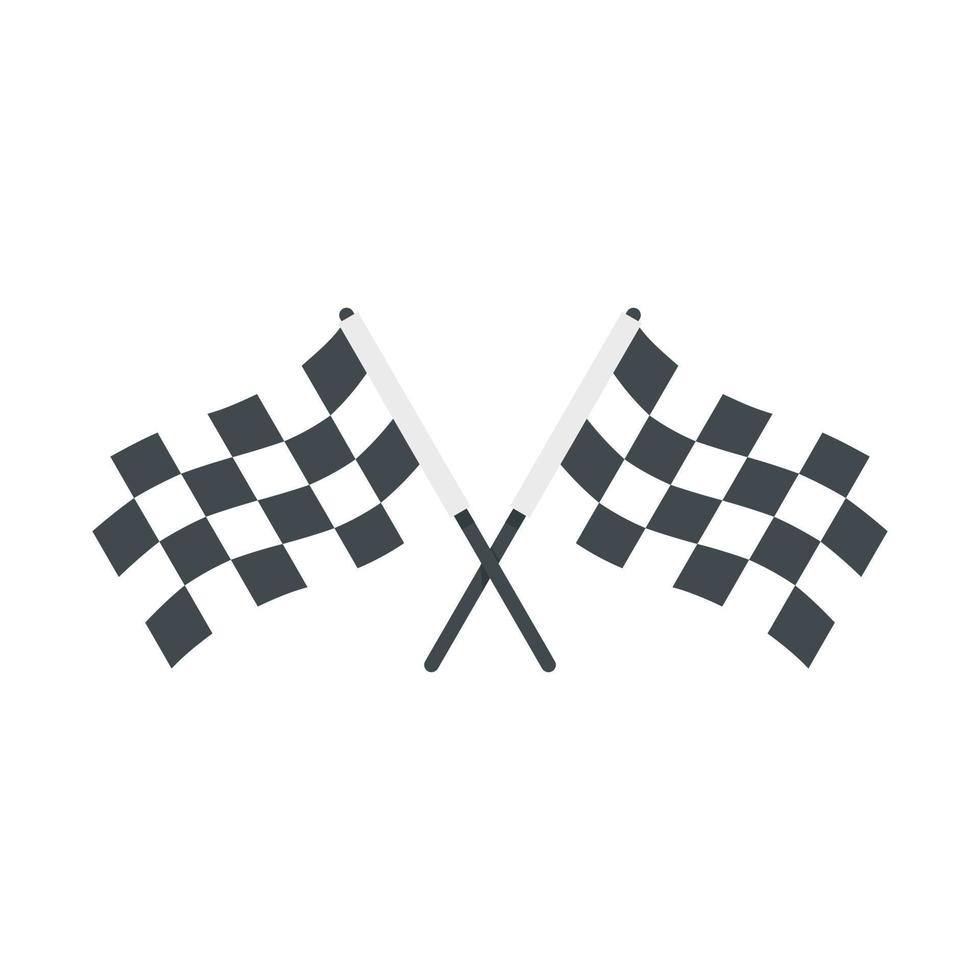 Race crossed flags icon, flat style vector