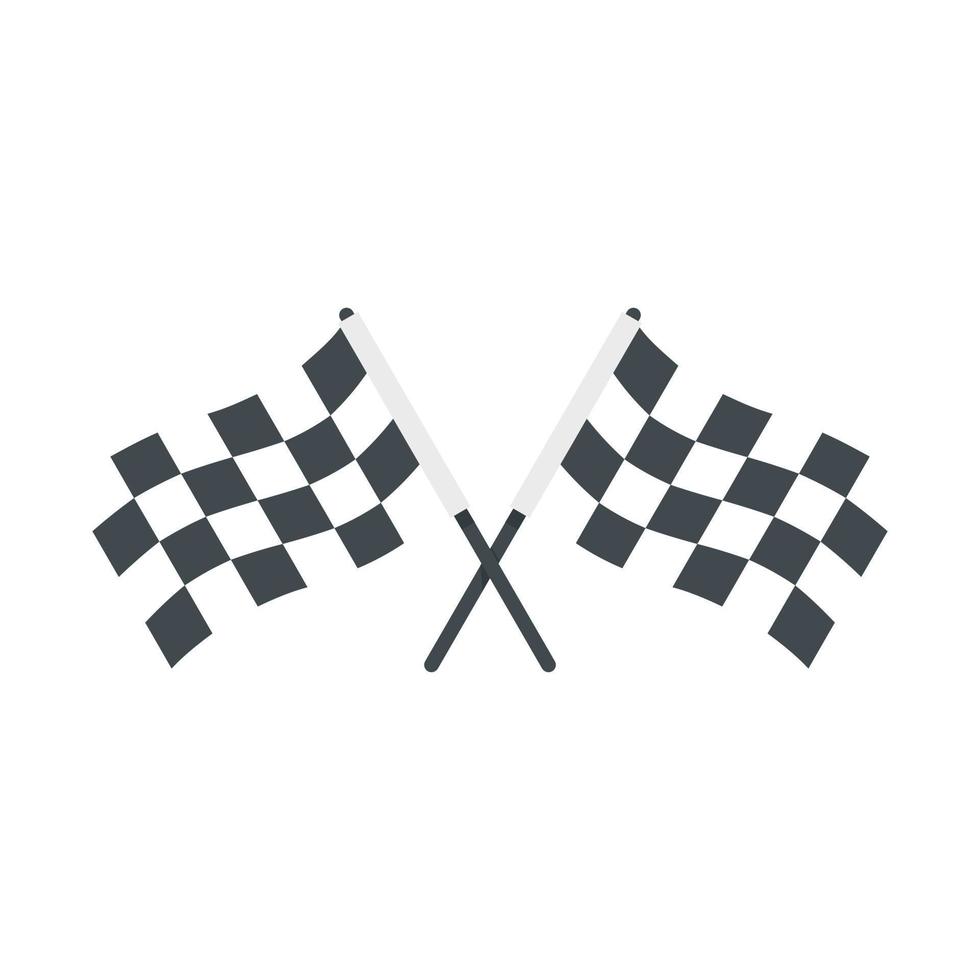 Race crossed flags icon, flat style vector