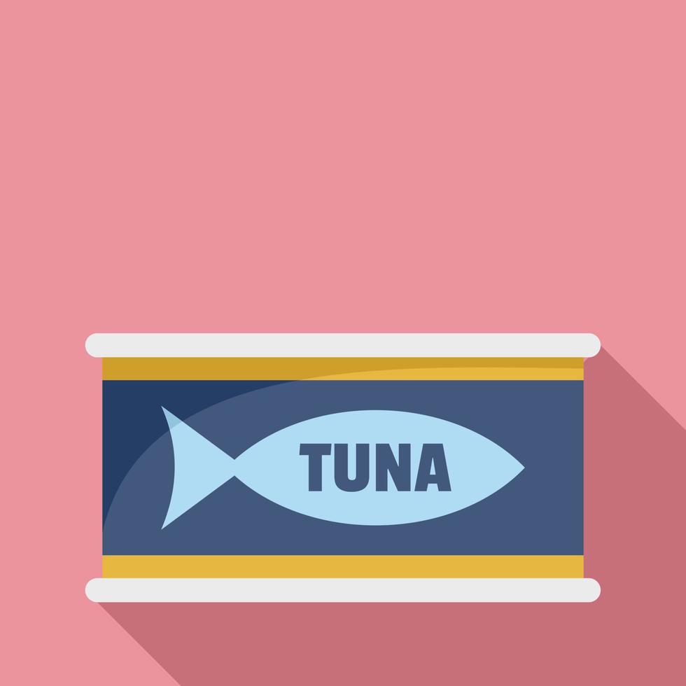 Tuna tin can icon, flat style vector