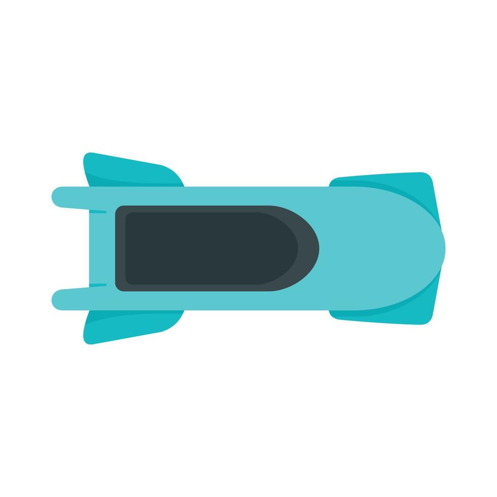 Top view bobsleigh icon, flat style vector