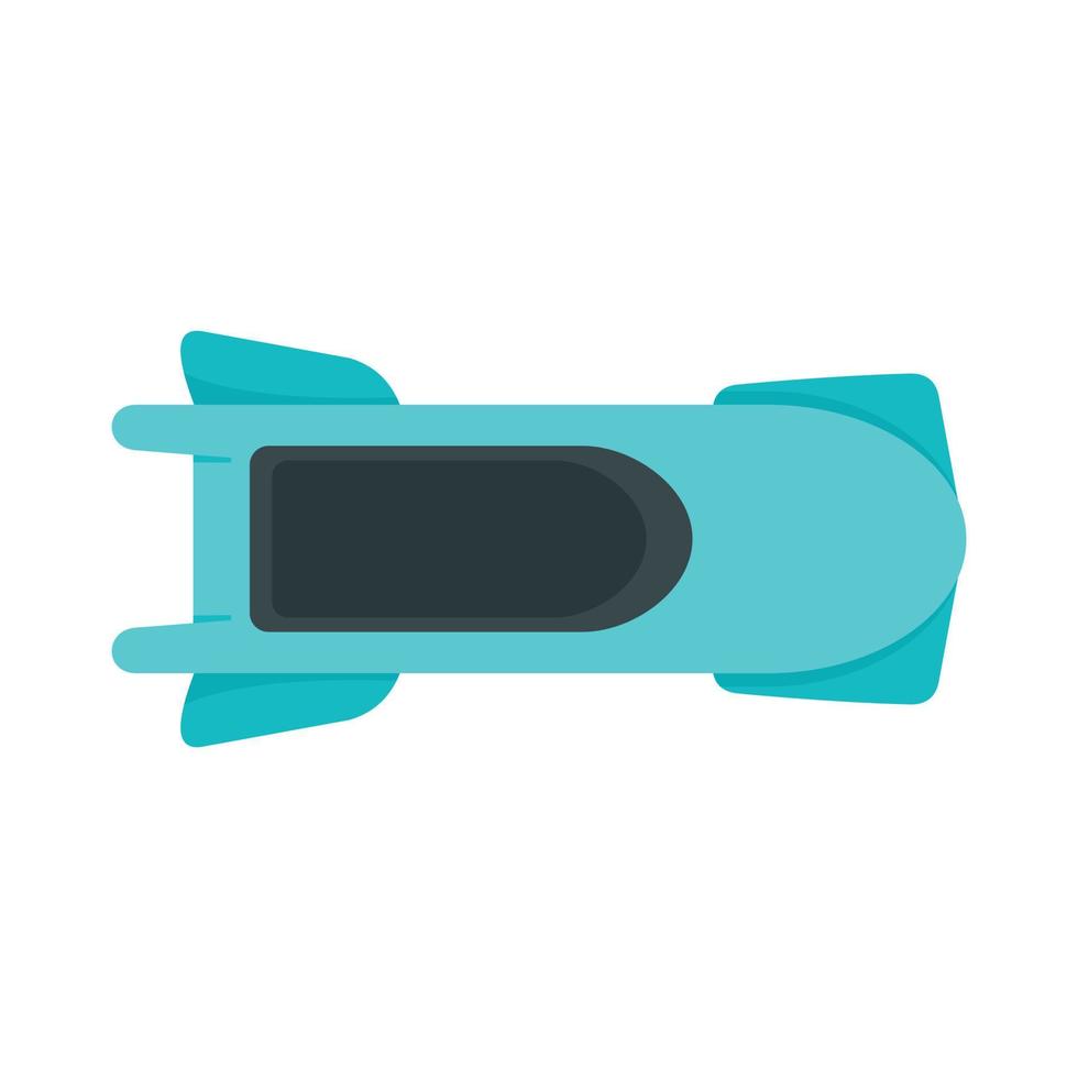 icono de bobsleigh de vista superior, estilo plano vector