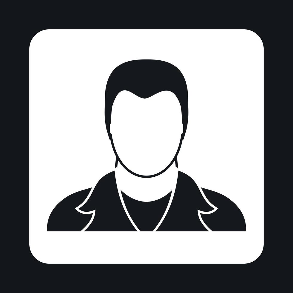 Full male avatar icon, simple style vector