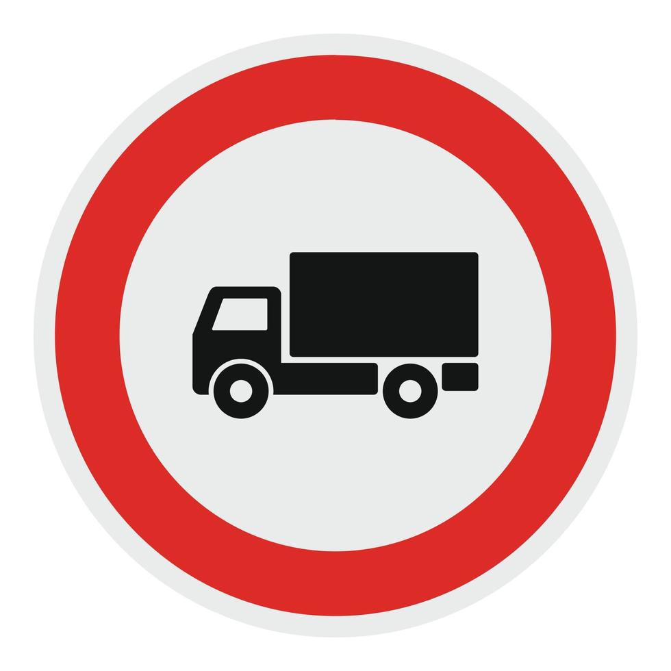 Truck is prohibited icon, flat style. vector