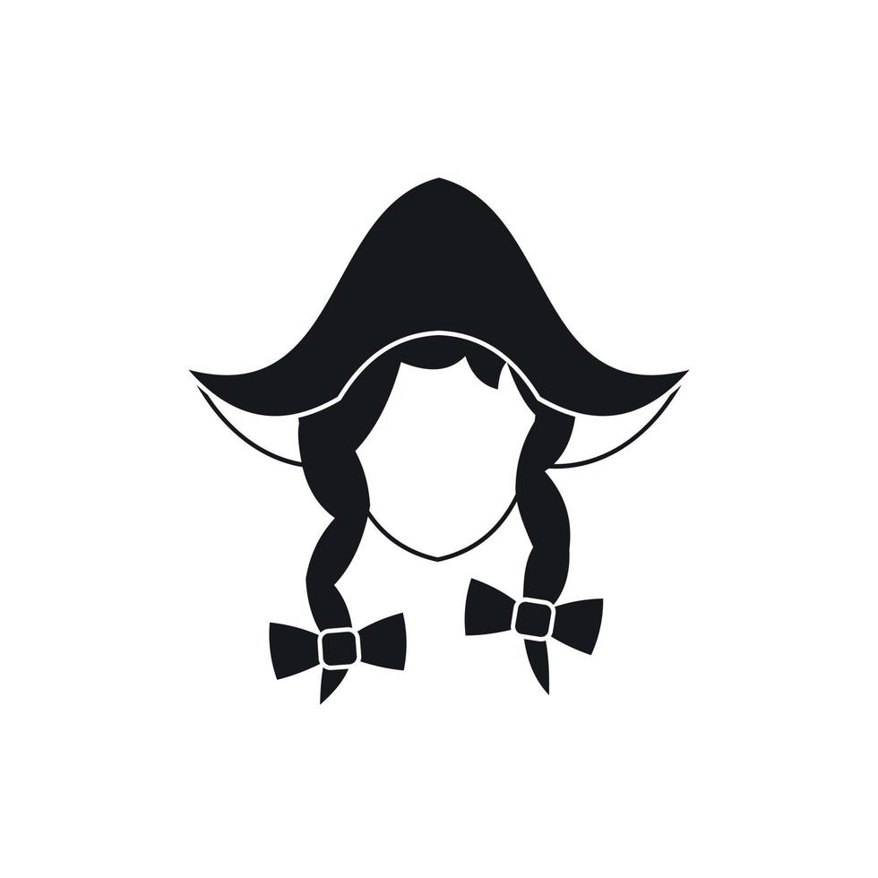 Girl dutch icon, simple style vector