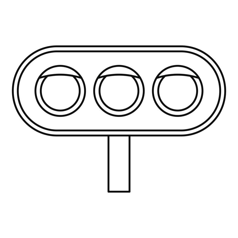 Horizontal traffic lights icon, outline style vector