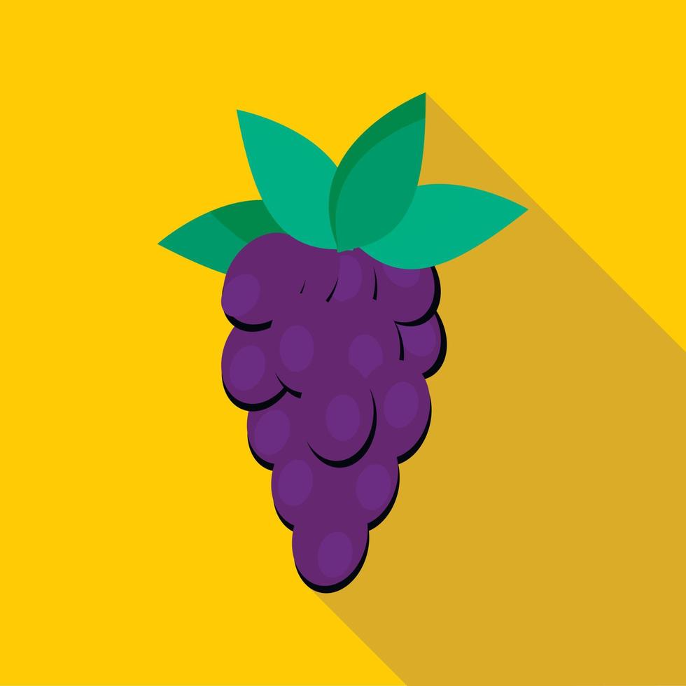 icono de uvas, tipo plano vector