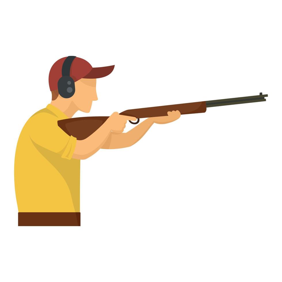 Sport shooter icon, flat style vector