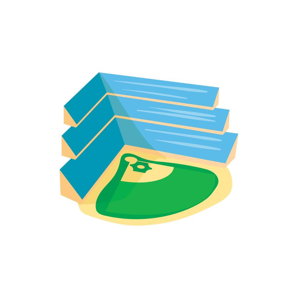 Baseball stadium icon, cartoon style vector