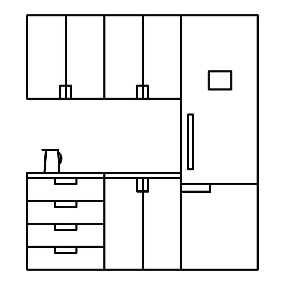 Modern kitchen icon, outline style vector