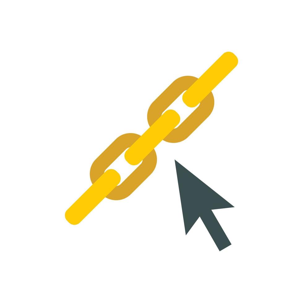 Chain links icon, flat style vector