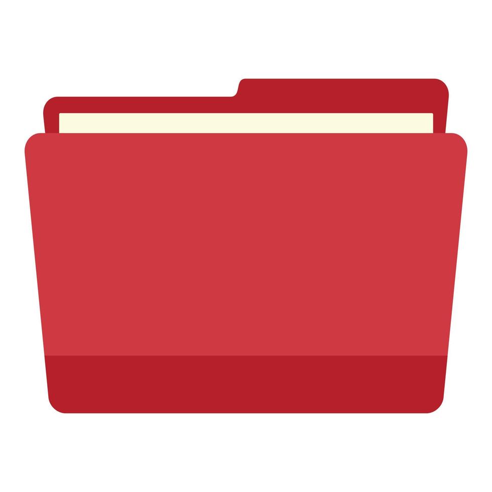 Red pc file folder icon, flat style vector