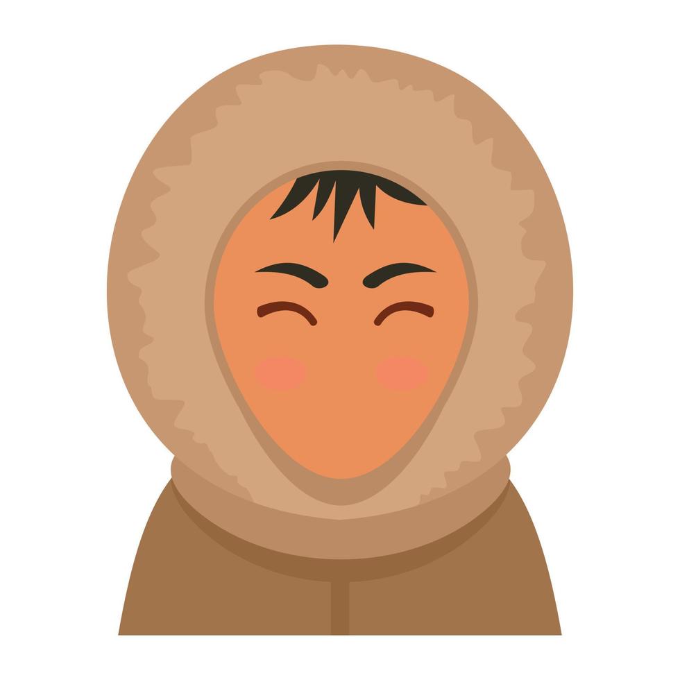 Alaska man icon, flat style vector