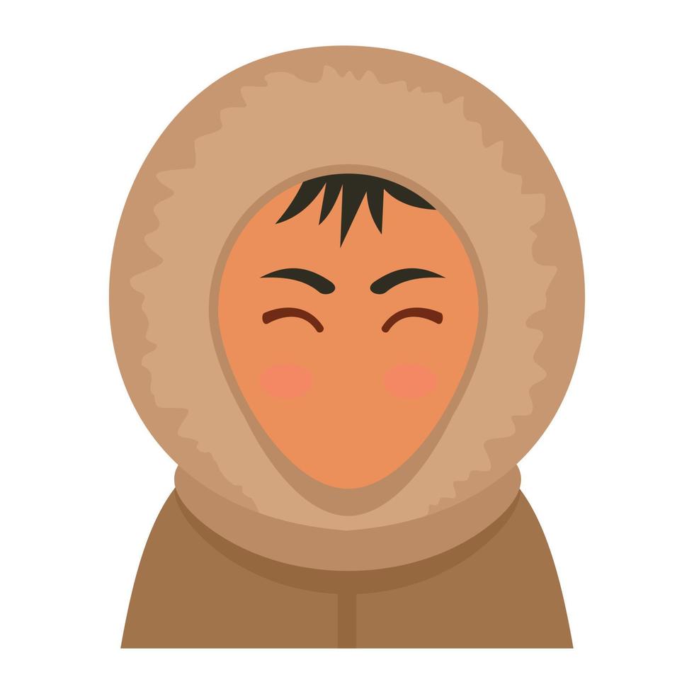 icono de hombre de alaska, estilo plano vector