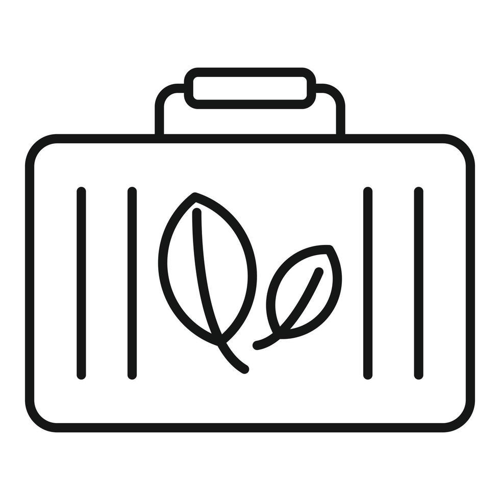 Phytotherapy box icon, outline style vector