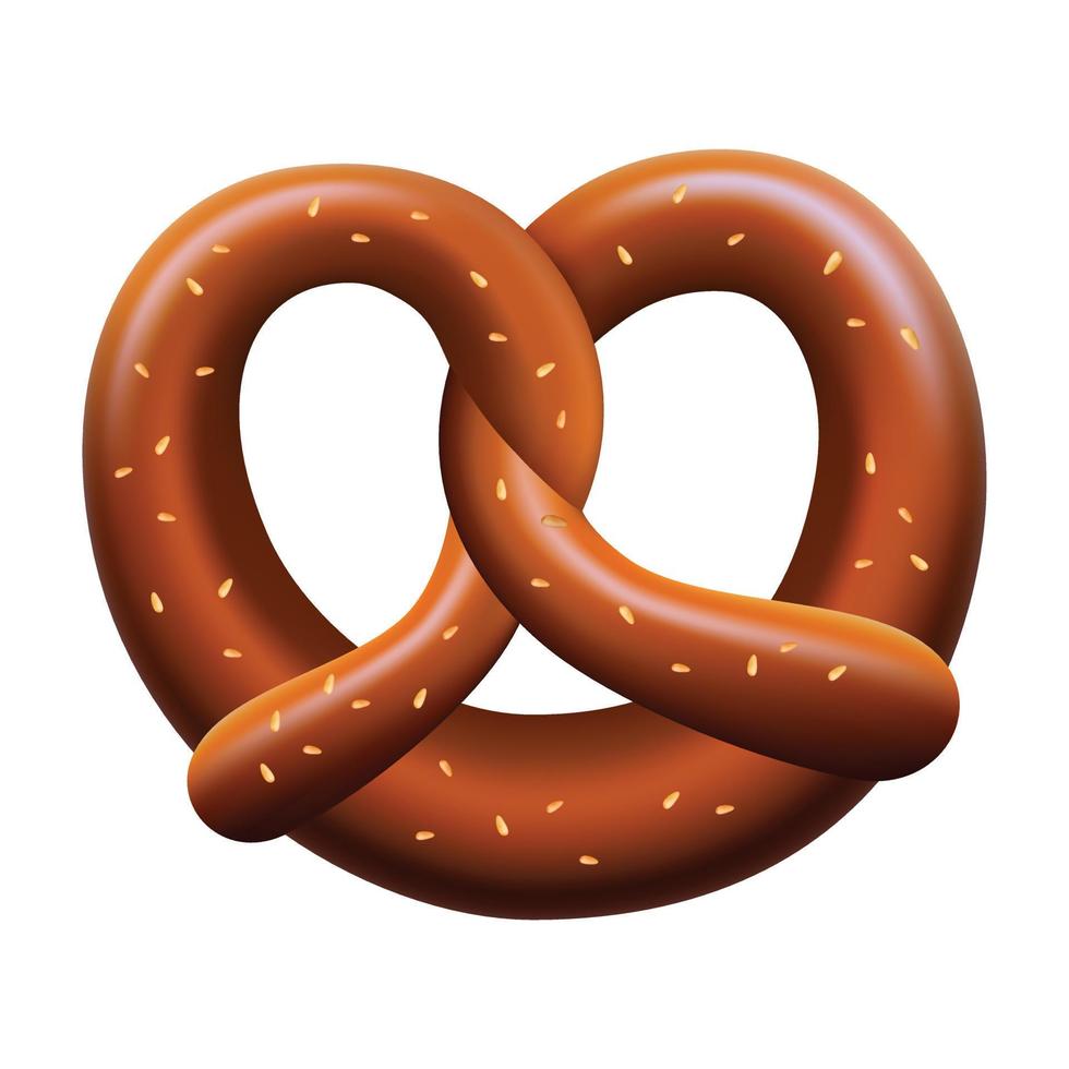 Fresh pretzel mockup, realistic style vector