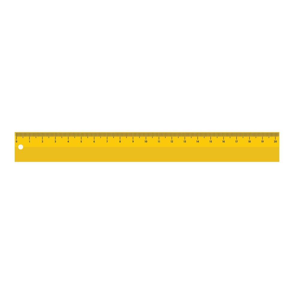 Yellow long ruler icon, flat style. Stock Vector by ©anatolir 178917654