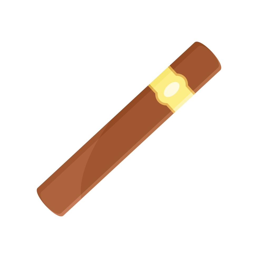 Brown cigar of cuba icon, flat style vector