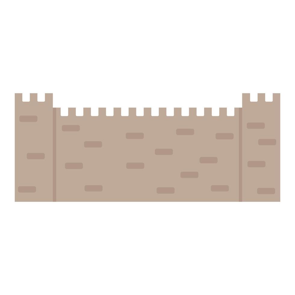 Stone fence icon, flat style. vector