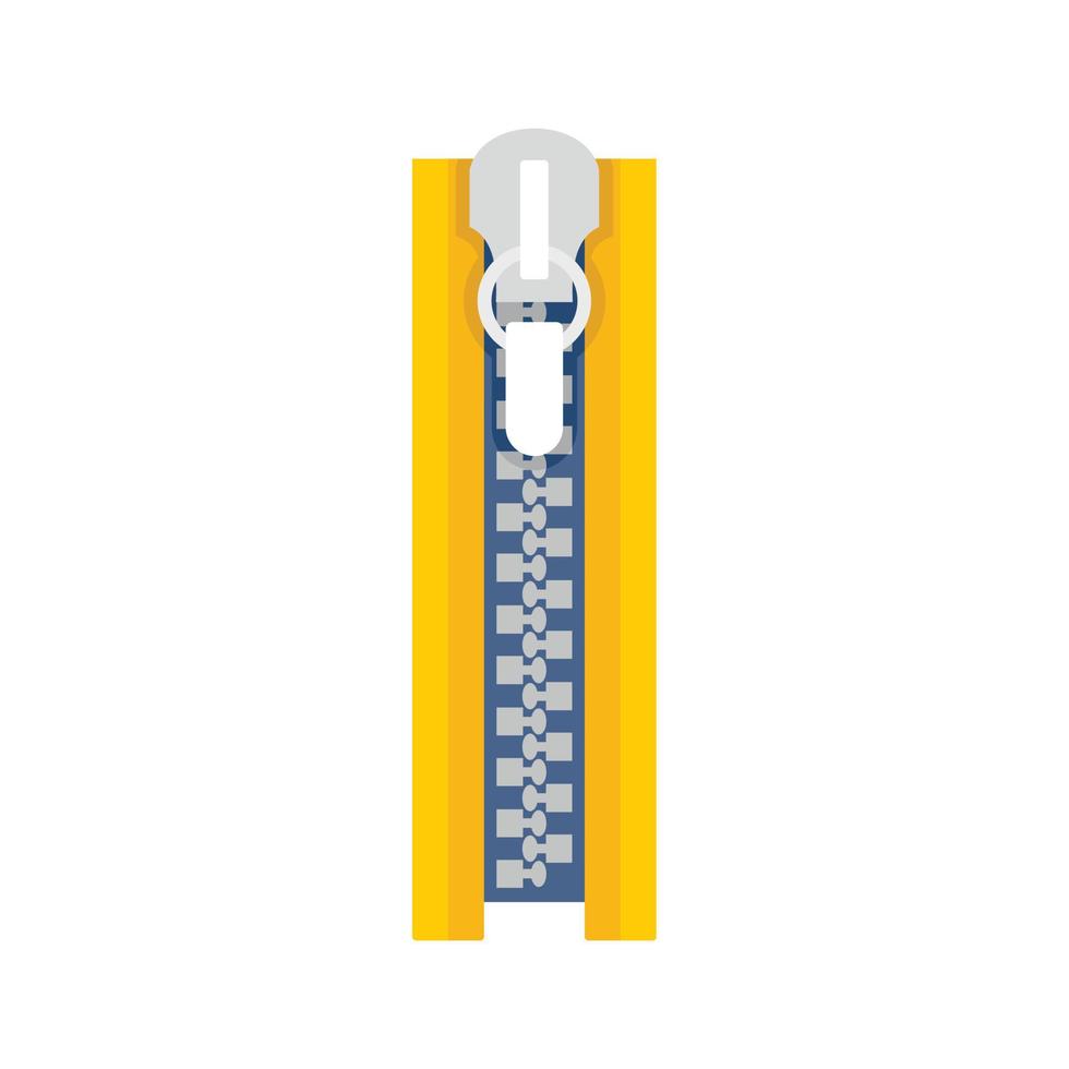 Zipper icon, flat style vector