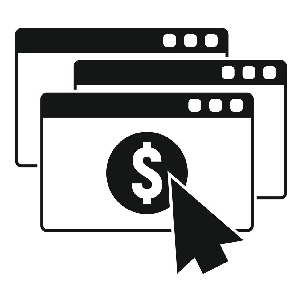 Web money page icon, simple style vector