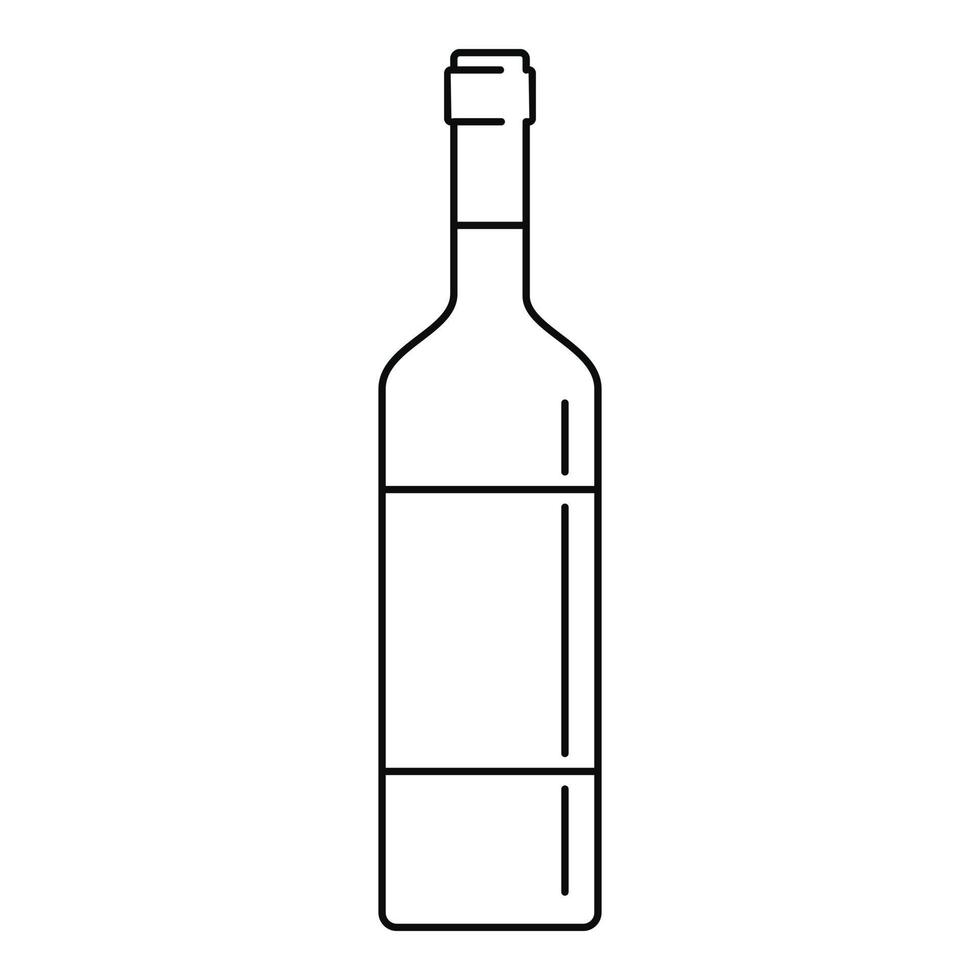 Wine bottle icon, outline style vector