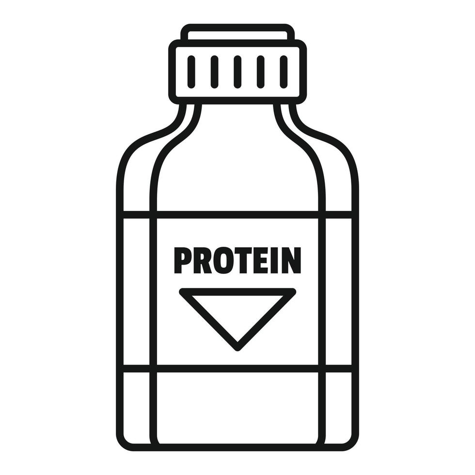 icono de botella deportiva de proteína, estilo de esquema vector