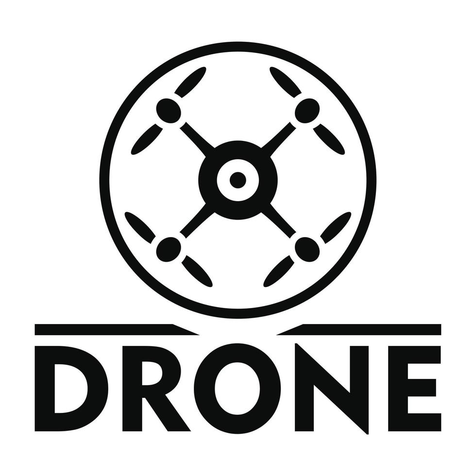 Drone logo, simple style vector