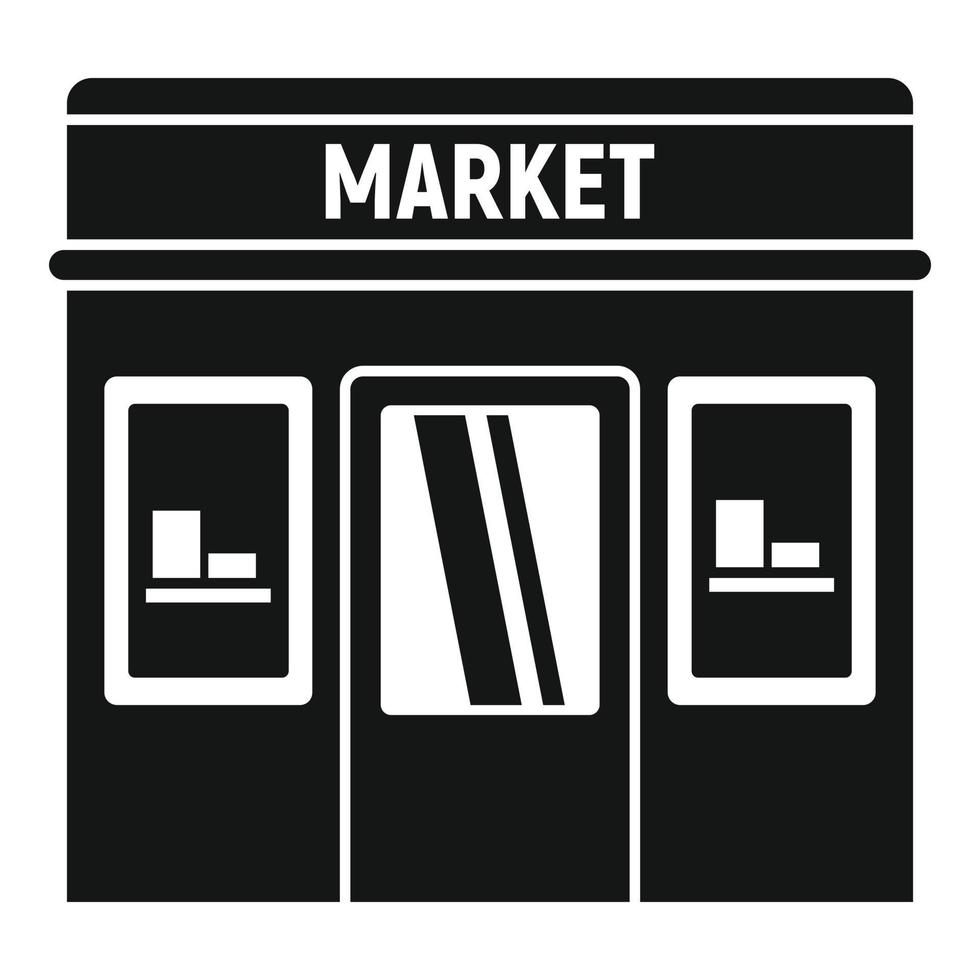 Street market icon, simple style vector
