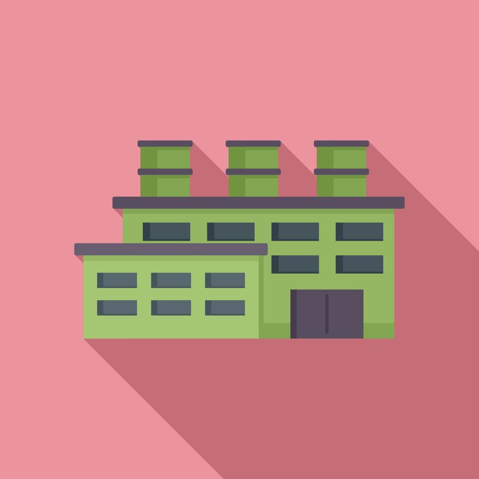 Trash recycle factory icon, flat style vector