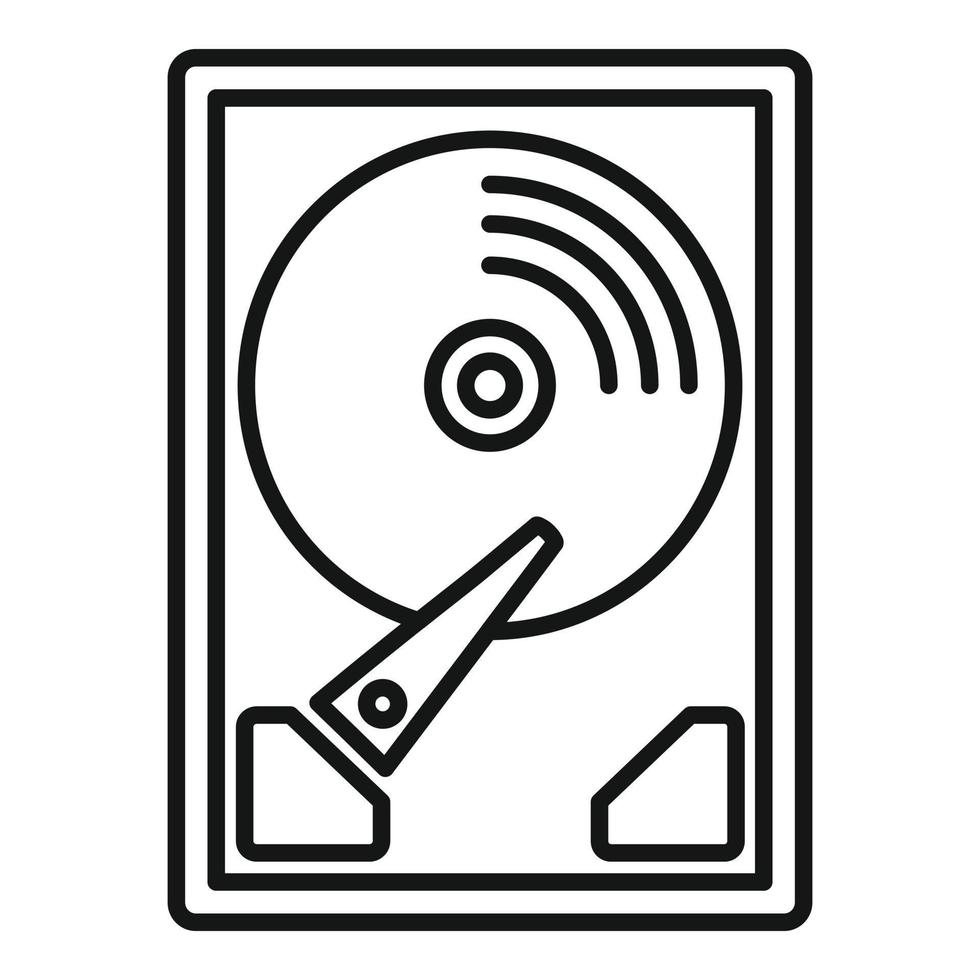 icono de disco duro del servidor, estilo de contorno vector