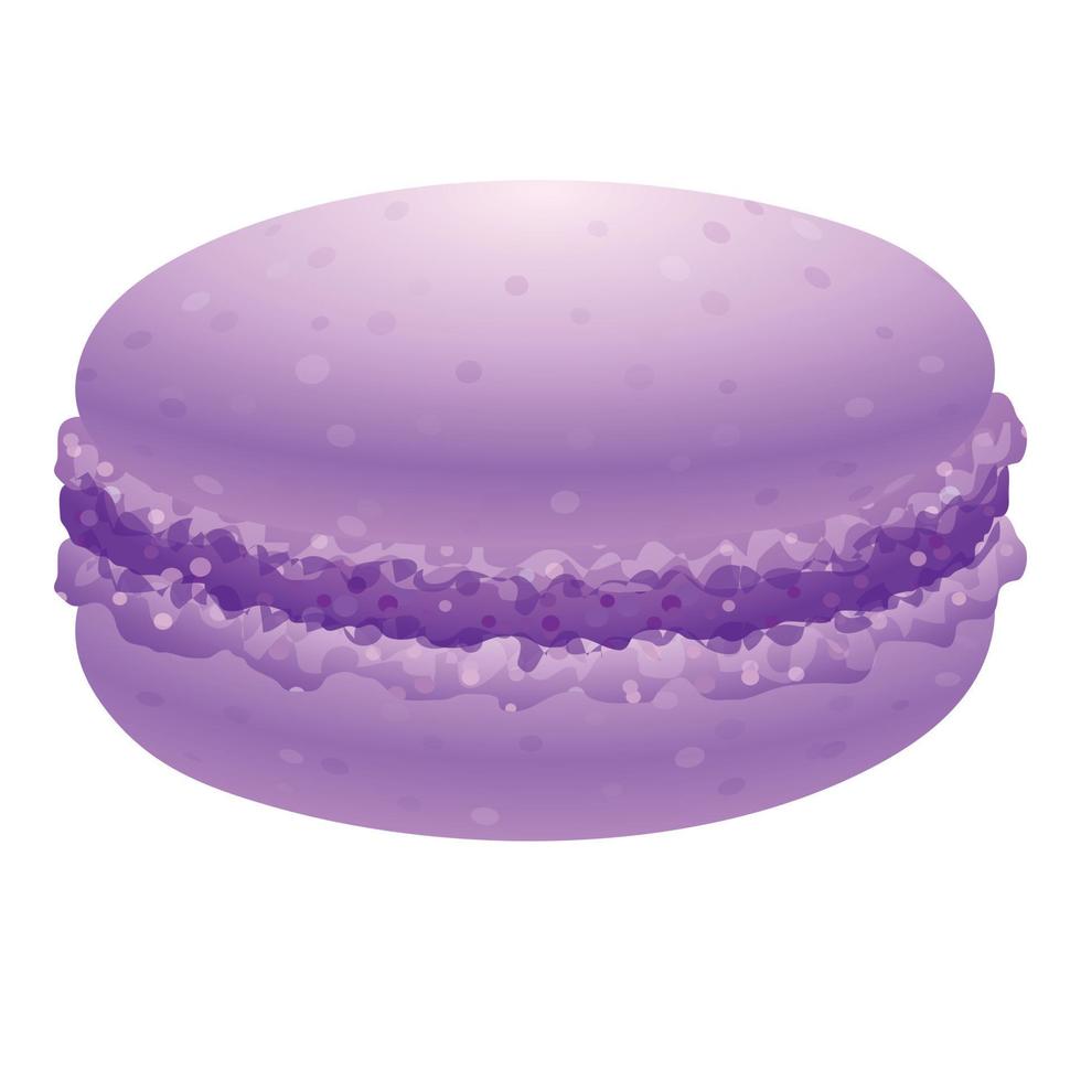 Violet macaroon icon, cartoon style vector