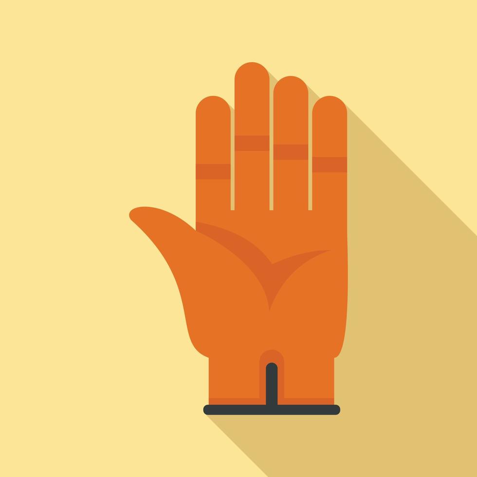 Construction glove icon, flat style vector