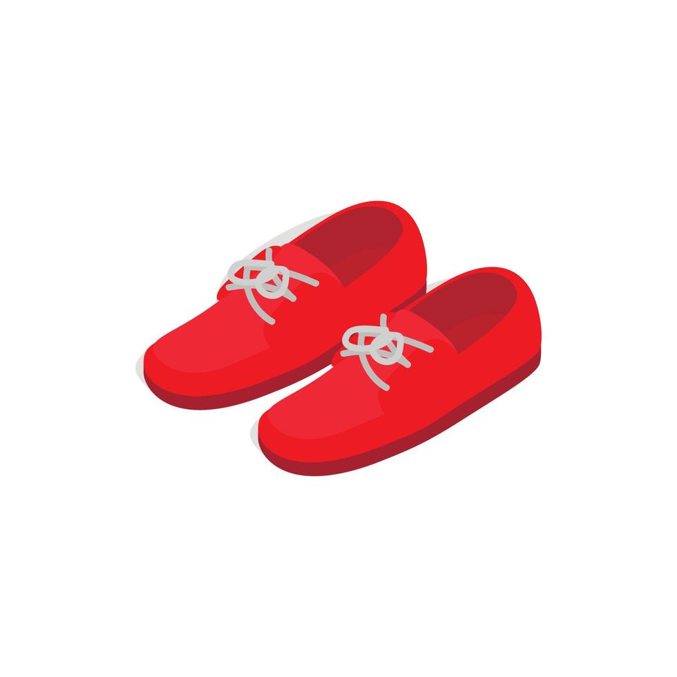 Pair of red shoes icon, isometric 3d style vector