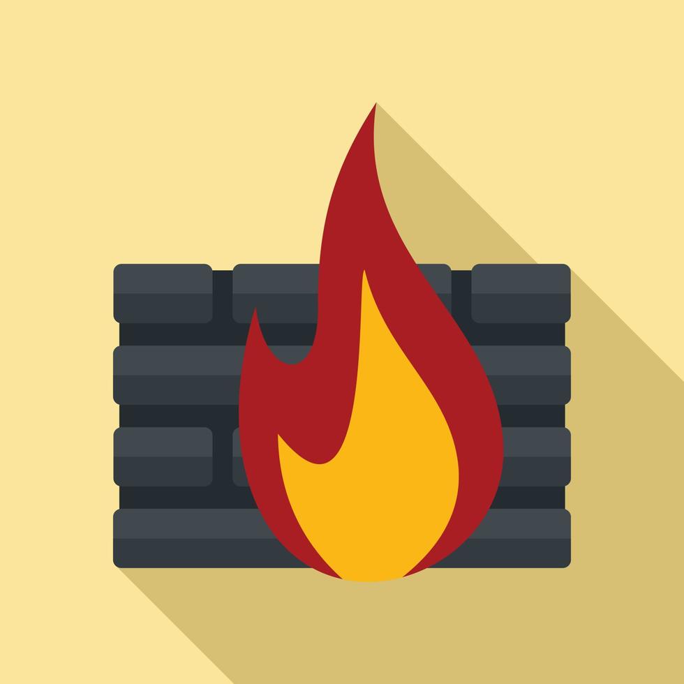 Black firewall icon, flat style vector