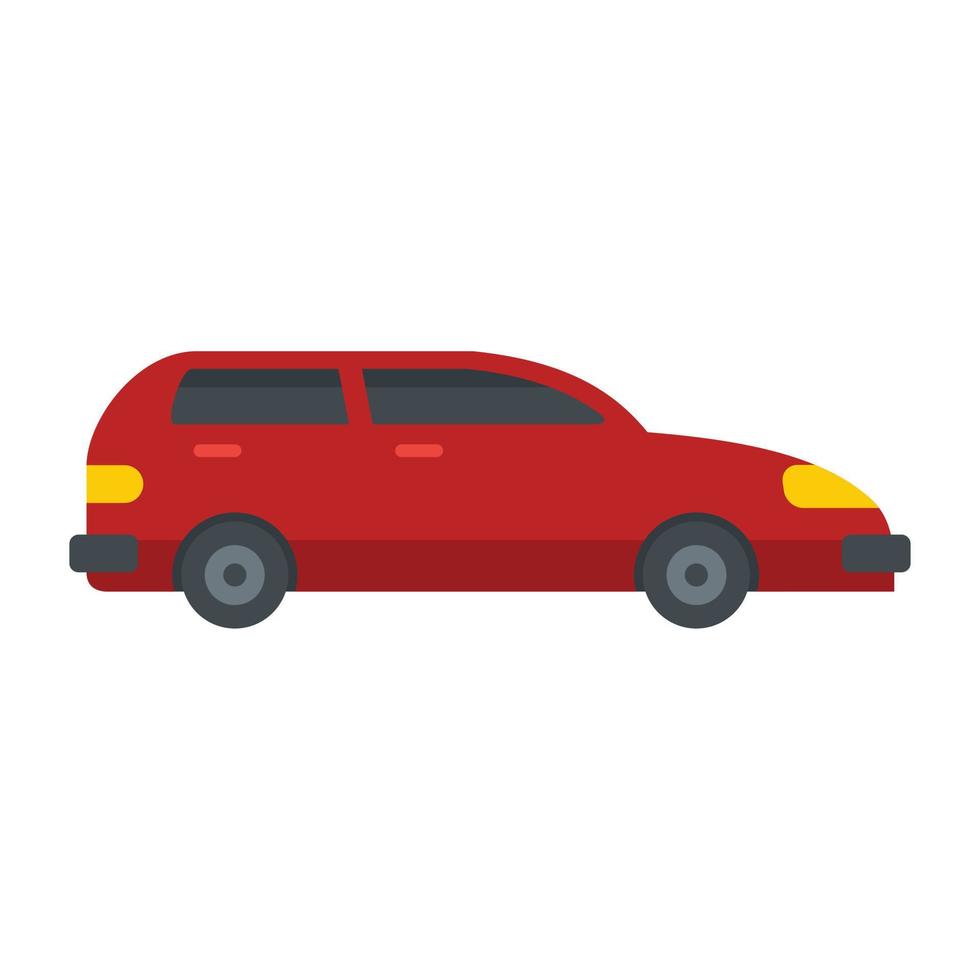 Red car icon, flat style vector