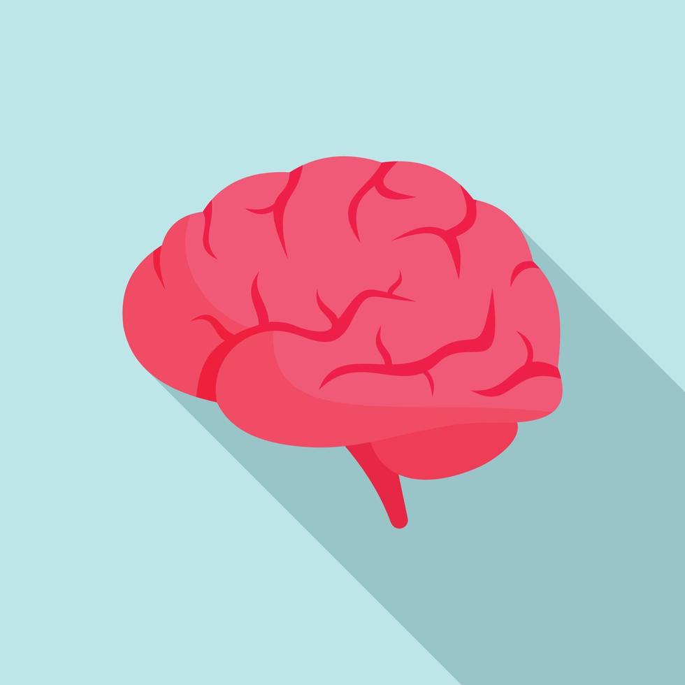 Brain power icon, flat style 14527667 Vector Art at Vecteezy