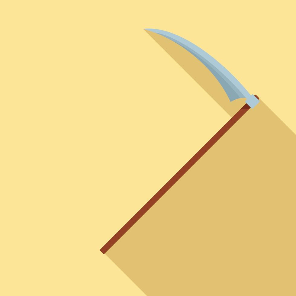 Scythe icon, flat style vector